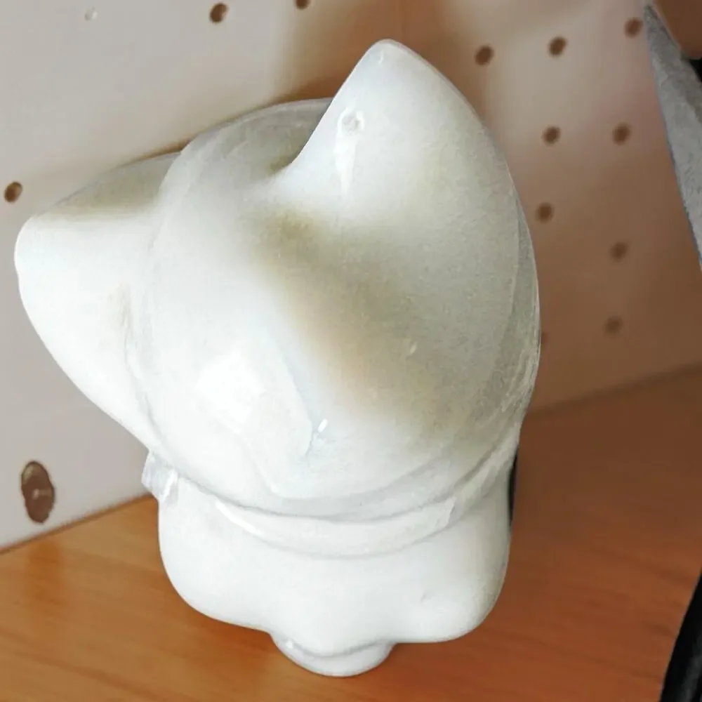 Vintage Avon Moonwind Cologne Cat Bottle 6 oz White Cat Figurine Blue Floral